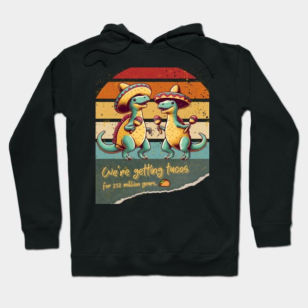 Funny Tacosaurus Brothers Hoodie by mieeewoArt